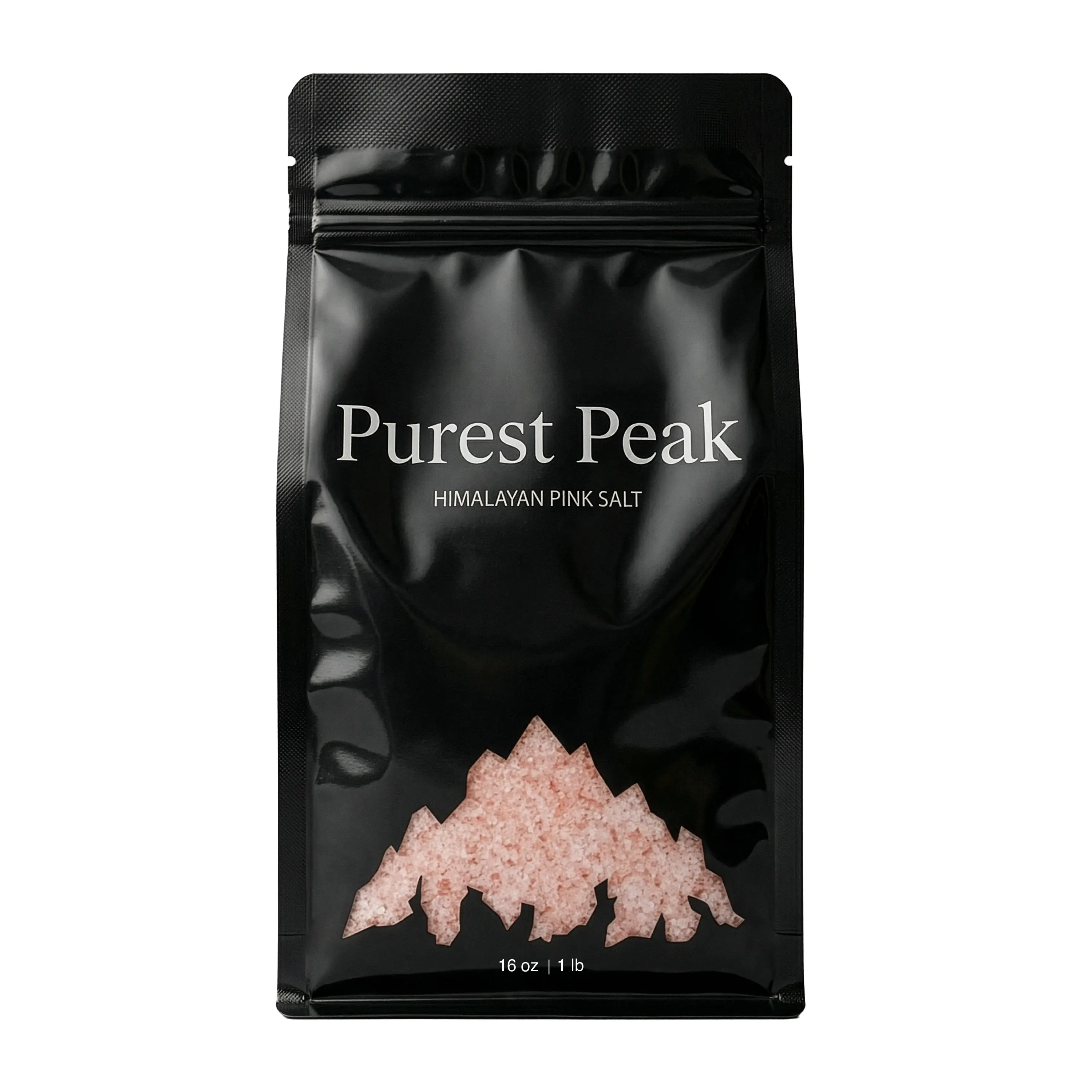 Purest Peak Himalayan Pink Salt, Fine Grain, Food Grade Natural Rock Salt, Gourmet Cooking & Seasoning Salt, Kosher, Vegan & Gluten Free,1 lb Pouch