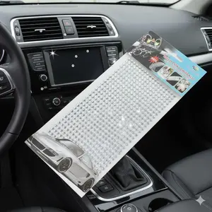 4mm Self-Adhesive Rhinestone Stickers, DIY Sparkling Gems for Phone Cases, Car Interior, Nail Art Decor. High Refractive Index, Flexible for Curved Surfaces. Creative Craft Decoration for Various Surfaces.