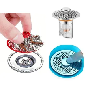 Sink Drain Strainer 2-in-1 Sink Hair Catcher & Drain Stopper - Clog-Free, Blocks Odors, Easy to Clean,Universal Pop-Up