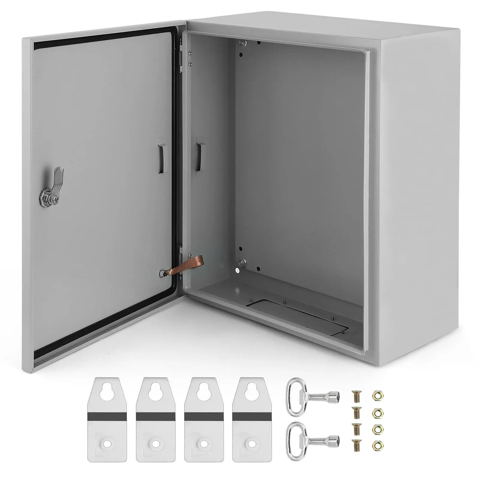 Gaomon Lockable Metal Electrical Junction Box - 20x16x10 in NEMA 4X Steel, IP66 Waterproof & Dustproof, Industrial Safety Wall-Mountable Box for Indoor/Outdoor Installation