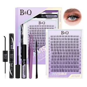 【Exclusive】Flora Kit l B&Q Angel Lashes Style,Ultra-Thin Invisible Band Natural Look Cluster,Less is More,Featherlight and Wispy Eyelash for DIY Extensions,C Curl 8-18mix Lightweight Fake Lash Makeup Cosmetic #tiktokshopmemorialday #dealsforyoudays
