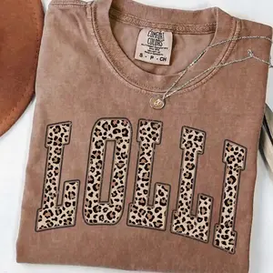 Comfort Colors Leopard Lolli Tshirt, Lolli T Shirt, Lolli Tee, Comfort Colors Graphic Tee, Casual Outfit, Vintage Wash Shirt, Oversized Women’s Outfit, Apr 5