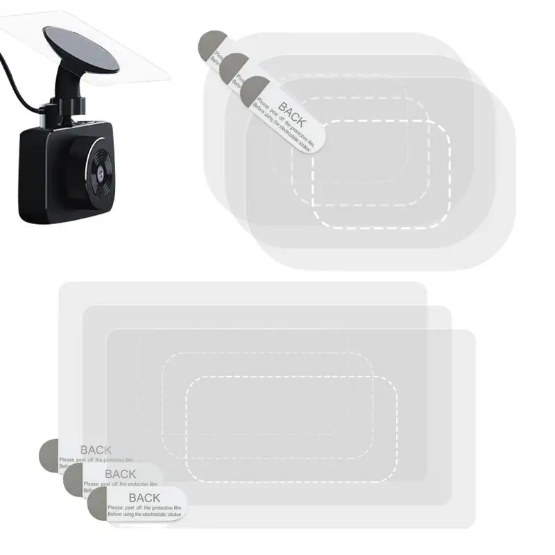 Dashcam Windshield Sticker 6pcs Dash Cam Adhesive Electrostatic Stickers For Dash Cam Transparent Windshield Film Screen Sticker