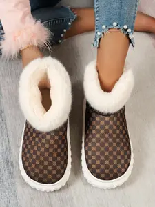 Women's For-leaf Clovers Print Fashion Slippers, Casual Soft Comfortable Home Slippers, Warm Slippers for Indoor & Outdoor Use for Fall & Winter