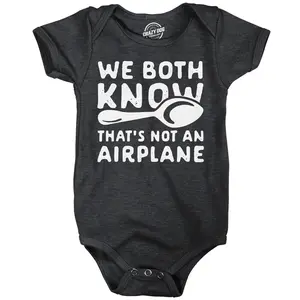 We Both Know Thats Not An Airplane Baby Bodysuit Funny Sarcastic Graphic Novelty Jumper for Infants Funny Baby Onesies Funny Sarcastic Onesie Novelty Onesie Black -