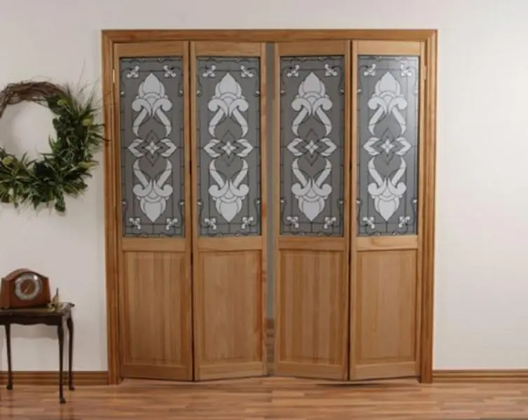 24 x 80 in. Half Glass Eternity Bifold Door, Unfinished Pine