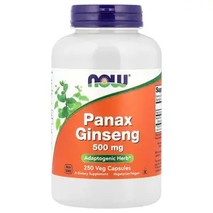 NOW Foods Panax Ginseng, 500 mg, 250 Veg Capsules