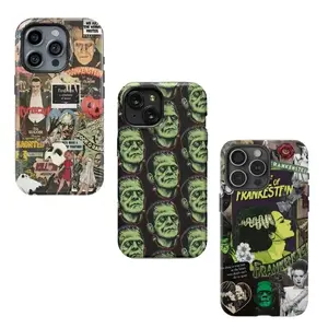 Frankenstein Colorful Classic Monsters phone Cases For iPhone 12/13/14/15/16/17 Promax Pro Plus and 17 Air ,Perfect for Her/Him fashionable gift
