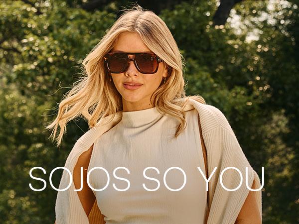 SOJOS Retro Thick Polarized Aviator Sunglasses for Women Bold Square Pilot Shades