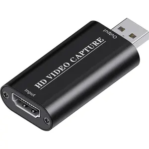 4K HDMI Video Capture Card, Cam Link Card, HDMI to USB 2.0 Game Audio Adapter, Record Capture Device for Streaming, Teaching, Gaming, Live Broadcasting, Video Conference