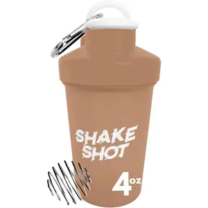 4oz Mini Shaker Bottle for Pre Workout, Creatine, Small Scoop Supplements (Not for Protein) Clip & Shaker Ball