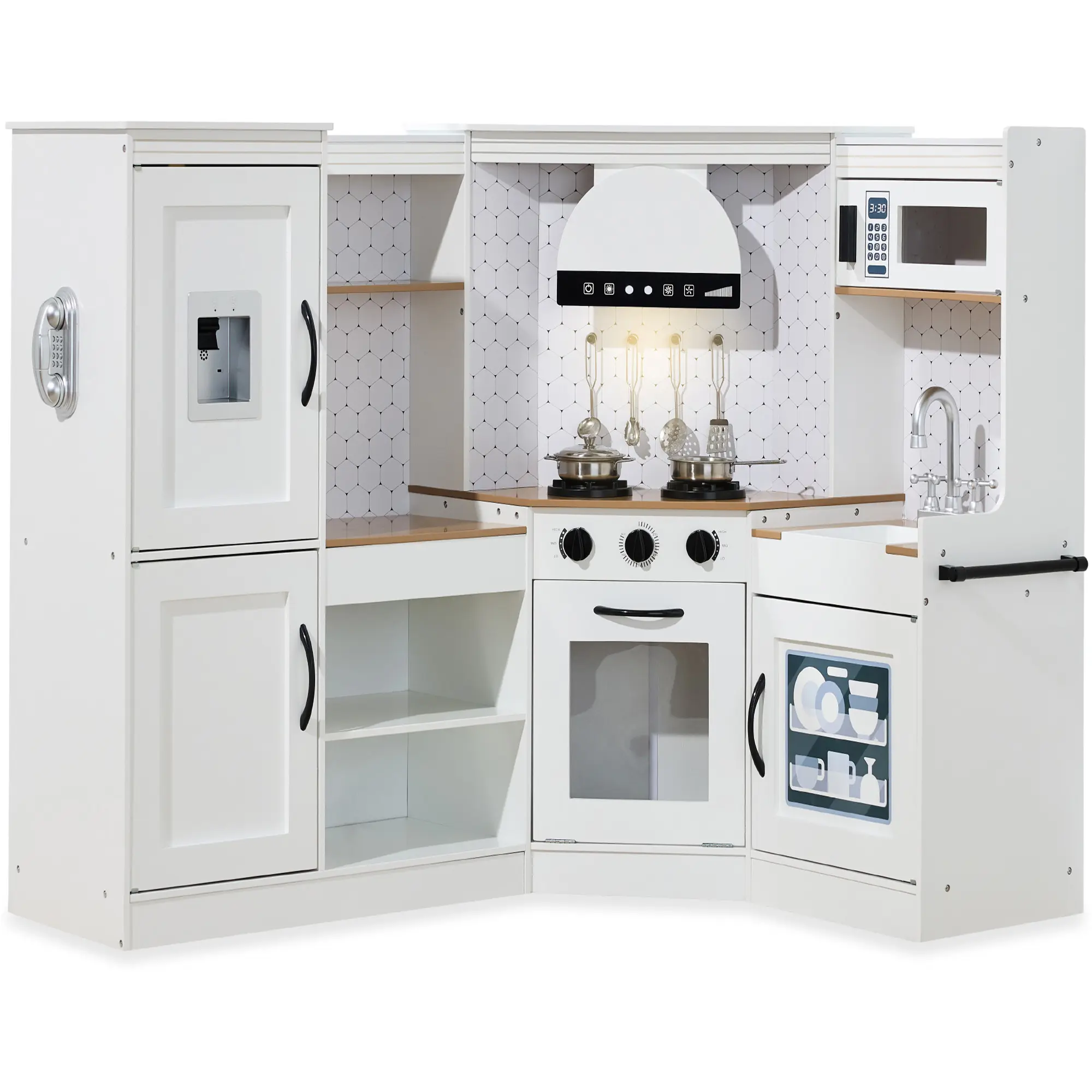 Best Choice Products Pretend Play Corner Kitchen, Interactive Wooden Kids Set w/ Lights & Sounds Best Choice Products Pretend Play Corner Kitchen, Interactive Wooden Kids Set w/ Lights & Sounds