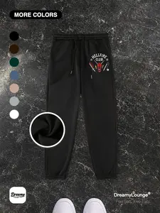 Stranger Things Hellfire Club Casual Sportswear, Loose-Fit Sweatpants for Daily Wear, Gym Running, Home Comfort, Trendy Fashion