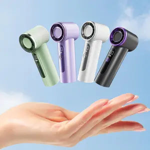 Portable Handheld Fan, Portable Bladeless Fan, Rechargeable Hand Fan, 4000mAh 5-speed Wind Speed Fan, LED Display Screen Fanless Fan, Suitable for Travel, Outdoor Activities, Exercise, Work