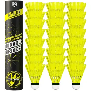 Badminton Birdies - Nylon Bedminton Shuttlecocks for Softball/Baseball Batting Training - Highly Stable & Durable Shuttle Balls for Indoor and Outdoor Matches