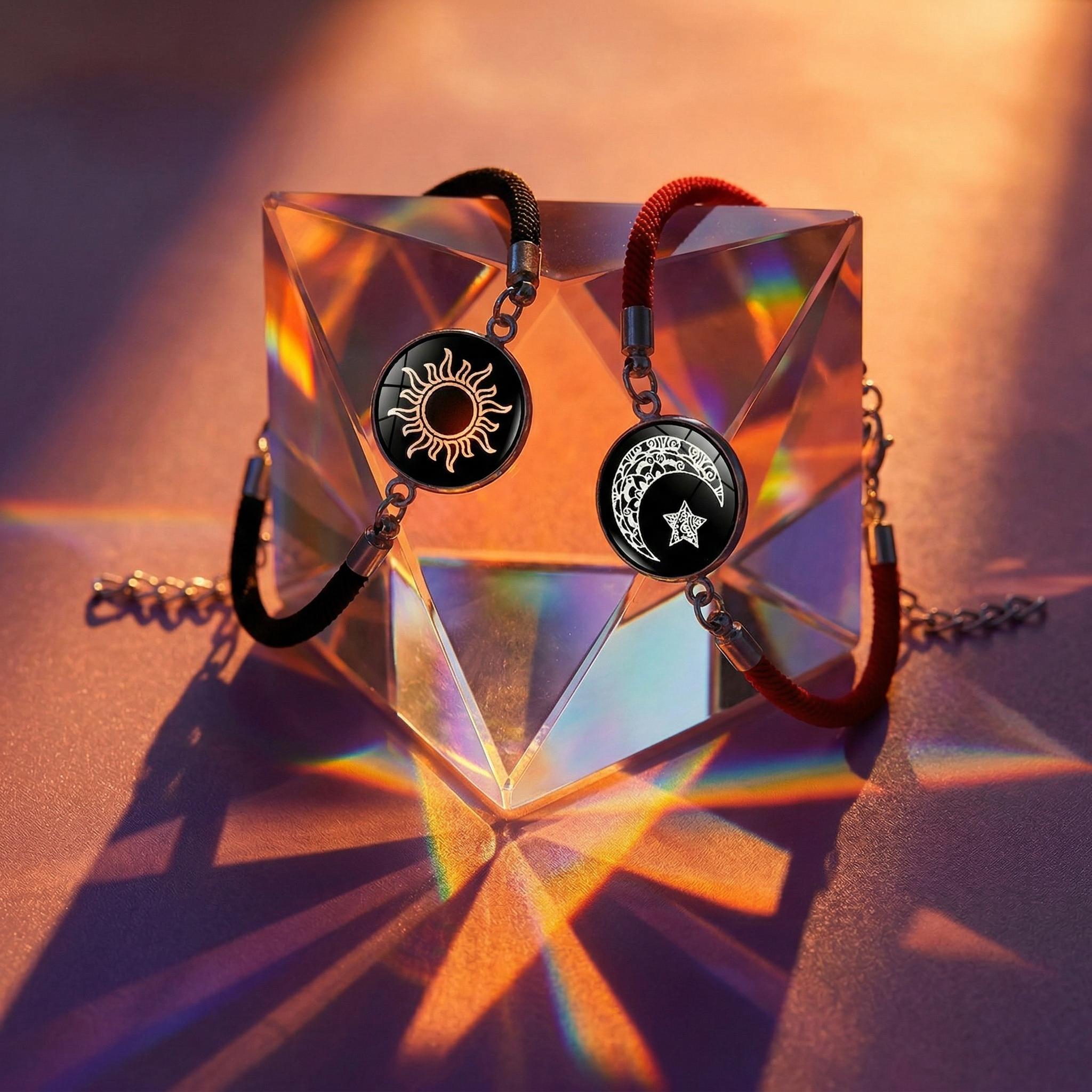 Matching couple bracelets Adjustable for anniversary symbol of eternal love