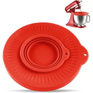 Mixer Bowl Cover - Mixer Splatter Guard  for  4.5-5Qt Tilt- Stand Mixer, Bowl Lid to  Spilling of Ingredients (Red)