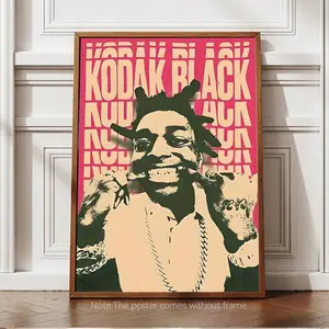 1PC Frameless Modern Rapper Canvas Art Print - Unframed Music Poster - For Living Room, Bedroom, Office Decor - Canvas - Perfect Gift For Music Lovers & Hip-Hop Fans, Room Decor Aesthetic, Room Decoration Stuff, Canvas Wall Art, Bedroom Decor.