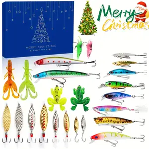 2025 Christmas Countdown Calendar 24 Day Fishing Lure Set for Men Dad Boyfriend Xmas Surprise Gift TikTok Viral Gift Idea Amazon Fishing Gear Lures Advent Calendar