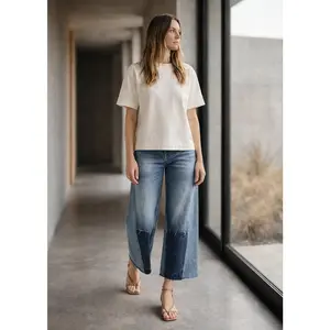 Emma Upcycled Cropped Wide Jeans