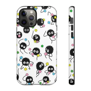 Studio Ghibli Inspired Soot Sprite Phone Case with Colorful Stars Cute Durable Protective Slim Cover Ideal for Iphone 11 to 17 Pro max And Samsung S21 to S25 Ultra