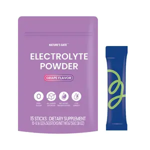 NATURE'S GATE Grape Electrolyte Powder, with Vitamins & Minerals, Daily Hydration Mix, 15 Sticks