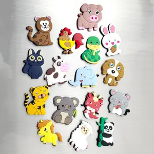 16 PVC Animal Refrigerator Magnets, Rabbit Dragon Snake Zodiac Design, Kitchen Office Decor, Holiday Gift, Seasonal Trend