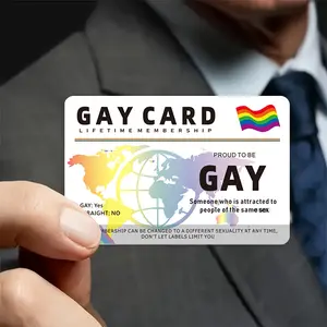 Gay Pride Lifetime Membership Card, Rainbow Flag World Map Design ID, Inclusive Design, Lgbtq Community Gift, Durable PVC, High Gloss Print