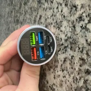 USB Car Charger 6-port USB Fast Car Charger LED Voltage Display Portable Flash Charging Charger Car Accessories Multiple Devices Overheat Protection