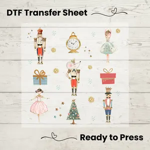 Nutcracker Christmas DTF, Dtf Transfer Sheet, Ready to Press, Custom Dtf, DIY Heat Transfer, Ballet Lover Gift, Holiday Sweater