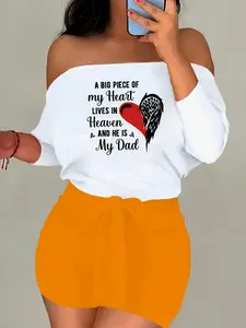 I8016a13 Women's Color Block One Shoulder Tie Dye Two Piece Set, Casual Fitted Regular Length Top for All Seasons