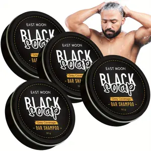 Black Soap for Gray Hair, Gray Hair Reverse Bar Shampoo, Men'S Grey Coverage Bar Shampoo, Natural Hair Darkening Compressed Soap Hair Shampoo, Ideal Gift for Men