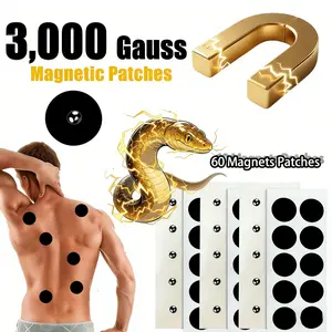 60pcs Magnetic Acupressure Patches, 3000gauss, 30 Magnets with 30 Replacement Adhesives, Easy to Apply, Comfortable for Daily Use