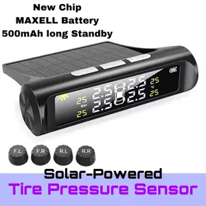 Solar-Powered Tire Pressure Sensor | Car TPMS Monitor, Internal & External Wireless Solar-Powered Tire Pressure Detector
