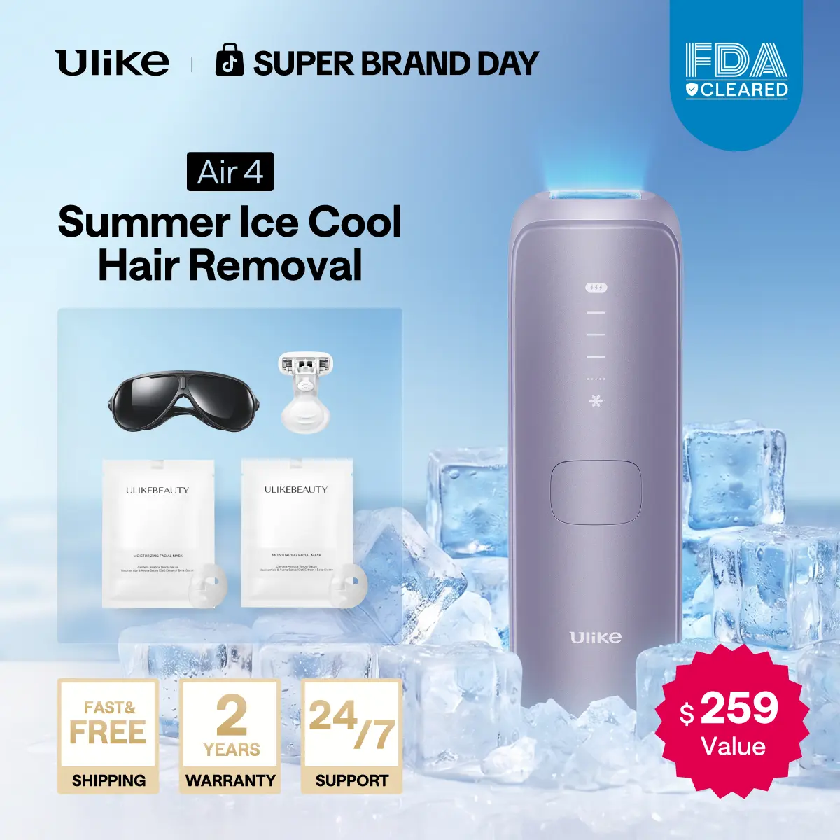 【2026 New Arrival】Ulike Air 4 IPL Hair Removal Device with Increased Power, More Convenient Operation, Ice-Cooling Contact Technology & Skin Sensor. Suitable for Women and Men. Achieves up to 90% Hair Reduction in 4 Weeks. Comfortable and Effective