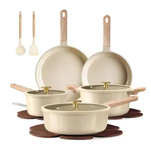 14Pcs Pots and Pans Set Non stick, Ceramic Cookware Set, Non-toxic Kitchen Cooking Set, PFAS and PFOA Free