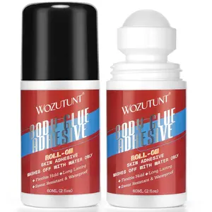 2 Counts Body Adhesive Roll-On for Skin & Clothing Sweat Resistant Water Wash Off Body Glue Fashion Adhesive for Dancers Sock Stocking Leotards Bras Wigs  Makeup
