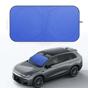 Blue Car Front Windshield Sunshade, 99% UV Protection Heat Insulation Foldable Sun Shield, 2 Sizes Universal Fit for Most Vehicles