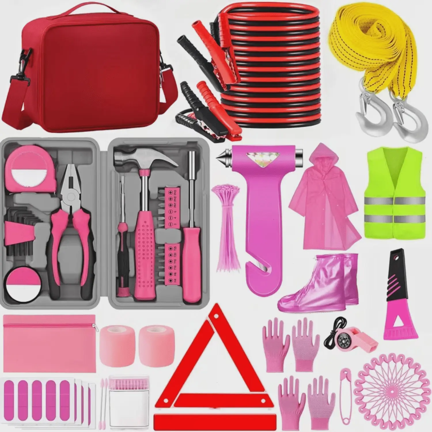 298 Pieces Roadside Vehicle Maintenance Kit, Vehicle Maintenance Kit, Comprehensive Vehicle Emergency Kit