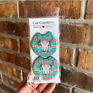 Aztec Skull Car Coasters