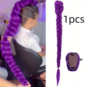 26 Inch Braided Hair Ponytail Extension, Anime Cosplay Wig, Synthetic Braided Wigs, Dating Party Preferred, Increase Women's Charm, Comfortible and Breathable