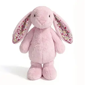Soft Long Ear Rabbit Plush Toy, Baby Sleep Soother, Girl Bedroom Decor, Multicolor Stuffed Animal, Non-Shedding, Perfect for Valentine's Day