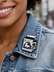 Monster Milk Cartoon Metal Pin, Elegant Brooch, Hat Clip, Keychain Badge, Backpack Accessory, Fun Jewelry, Social Gift, Friend Gift