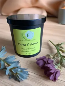 Raven and Aaron Hand Poured Beeswax Candle 10oz Decor Light