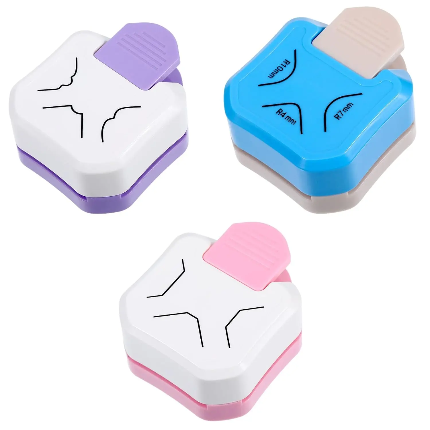 3 Pcs Paper Corner Rounder Punch, 3 Hole Punch Paper Cutter 3 in 1, Corner Cutter Rounder for Cardstock Scrapbooking Scrapbook Supplies, Photo Corners Hole Puncher for Crafts Journaling Supplies