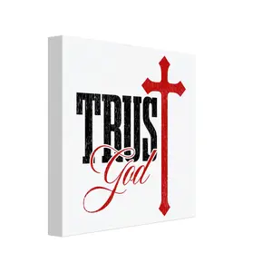 Canvas 20x20 cm / 8x8″ Print with FSC-Certified Wood Stretcher Bars & Cotton-Polyester Blend for Immersive Art Experience 2cm Slim Option for Christian Home Décor TRUST God Design