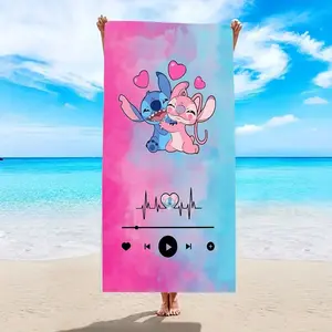 Cartoon Stewie Love Frequency Print Beach Towel, Extra Large Microfiber Soft Quick Dry Towel, Perfect for Pool Travel Yoga Summer Vacation Gift