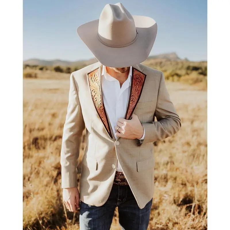 NewMen's Slim Fit Casual Blazer Western Cowboy Style Denim Jacket for Streetwear Menswear Suit Long Sleeve Midi Formal Wetsuit(Home Supplies)