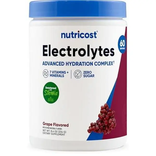 Nutricost Electrolyte Complex Powder (Grape) 60 Servings | Hydration Supplement Drink Mix with Vitamins and Minerals