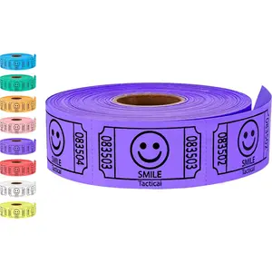 500 Raffle Tickets, Smile, Purple (1 of 8 Colors), Single Roll, Ticket for Events, Entry, Class Reward, Fundraiser & Prizes